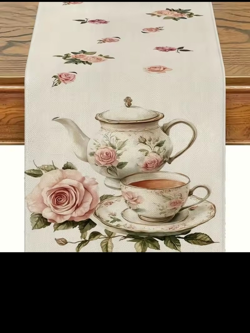Delicate British Tea-Table Runner. 13 X108 Inches. - Picture 2 of 4